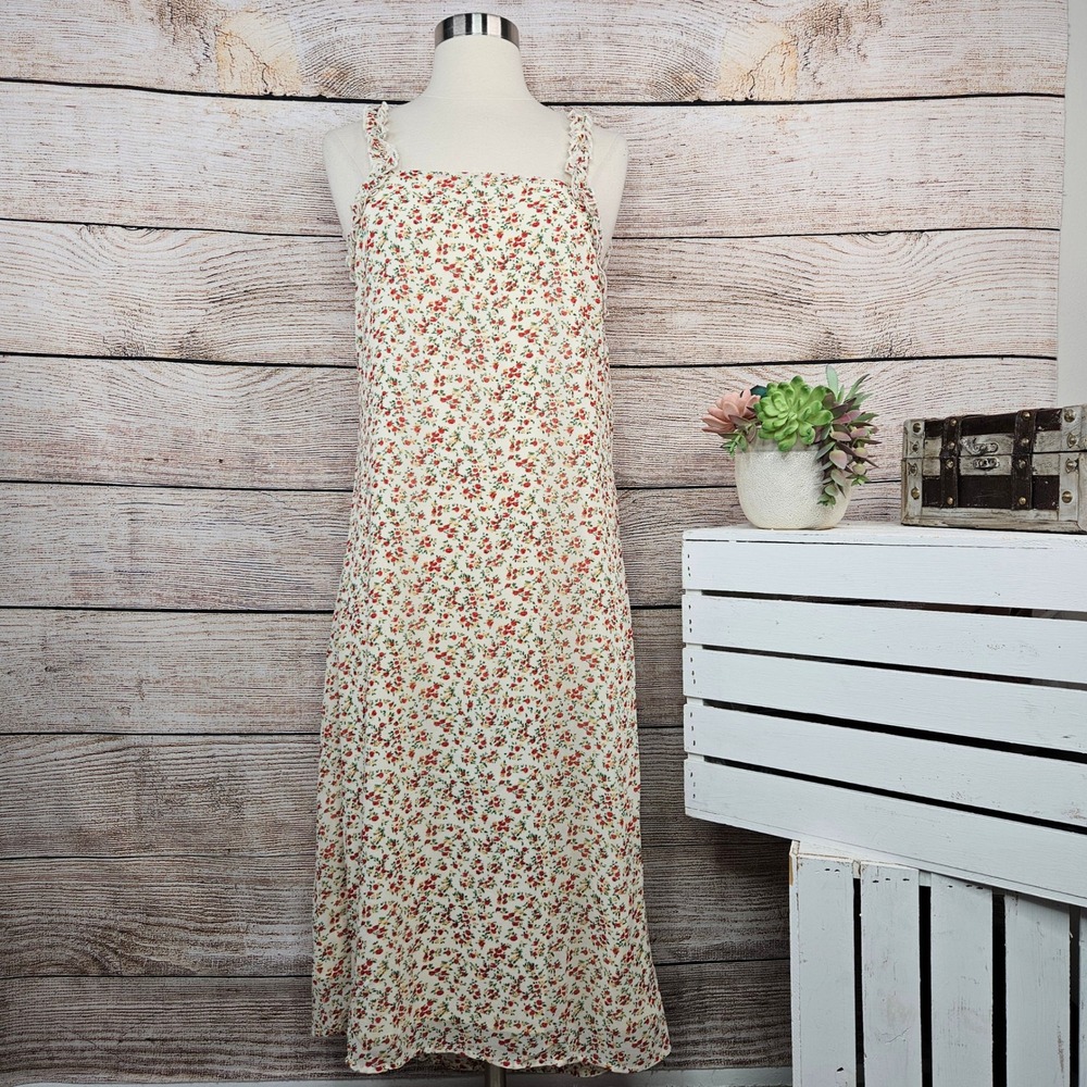Labelrail x Collyer Twins Floral Midi Dress Ruffle‎ Strap Sundress Size 6